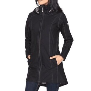 Kuhl Jetstream Trench Coat Lightweight Rain Jacket in Black Size XS